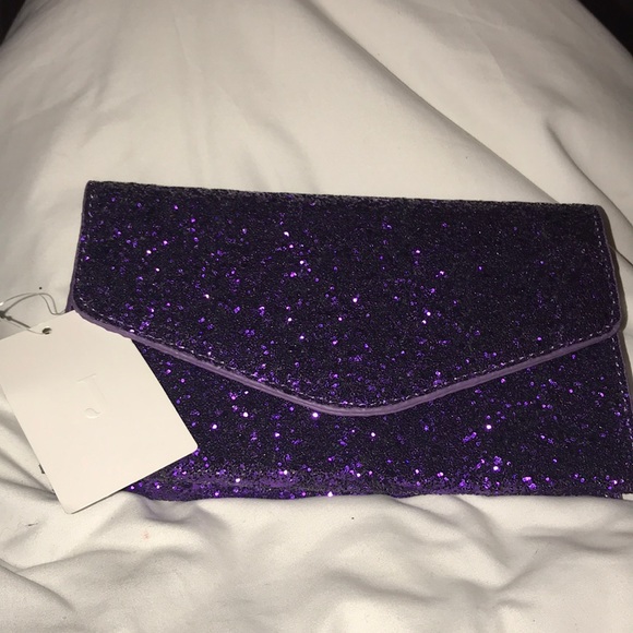 J Brand Handbags - Glitzed Out purple clutch. BNWT